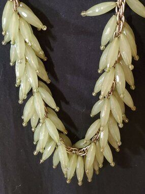 Gerard Yosca Vintage Misty Seafoam Green Beaded Lucite Necklace and Bracelet.